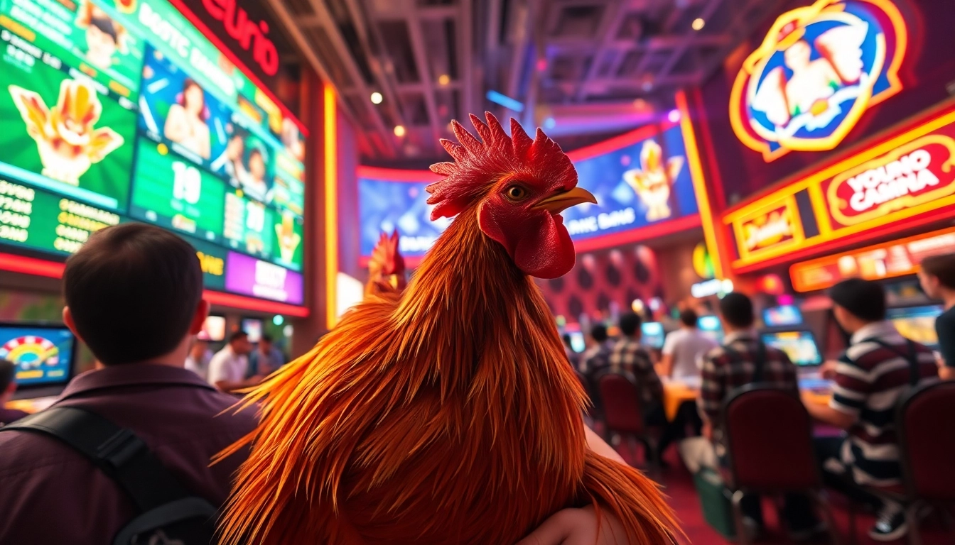 DAGA live gaming experience at dagawin.live with engaging rooster fights and vibrant casino atmosphere.