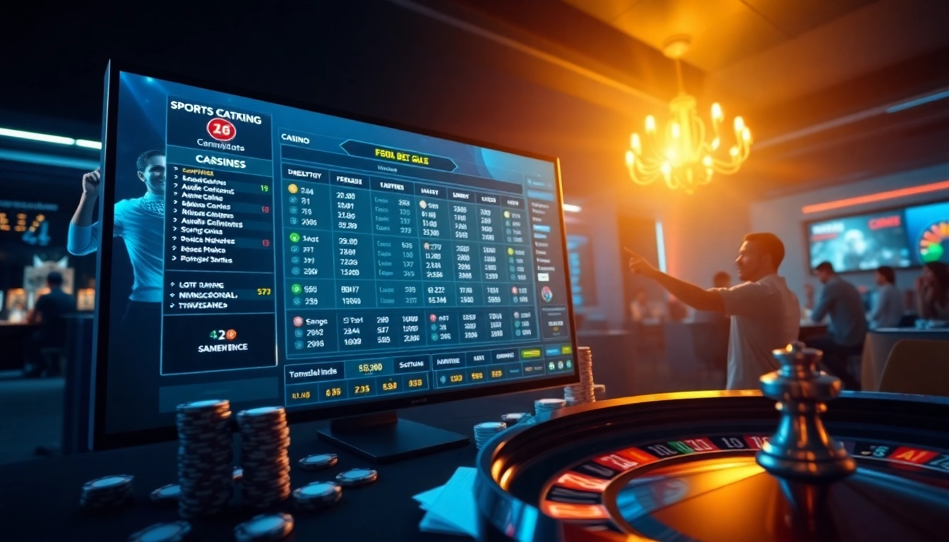 Engaging online gambling scene representing winvn88.live with modern casino elements.