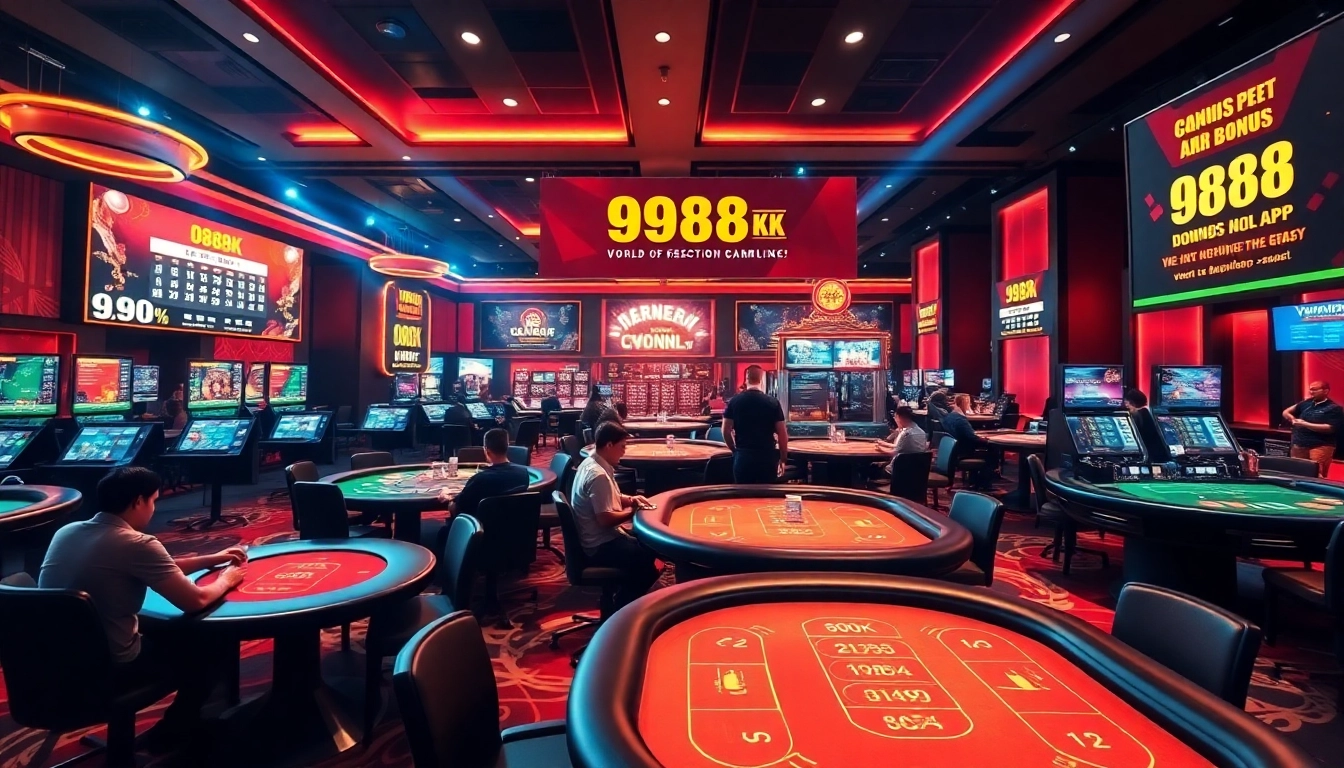 Experience the thrill of online gambling at vvvwin88.live with vibrant casino visuals showcasing diverse games.