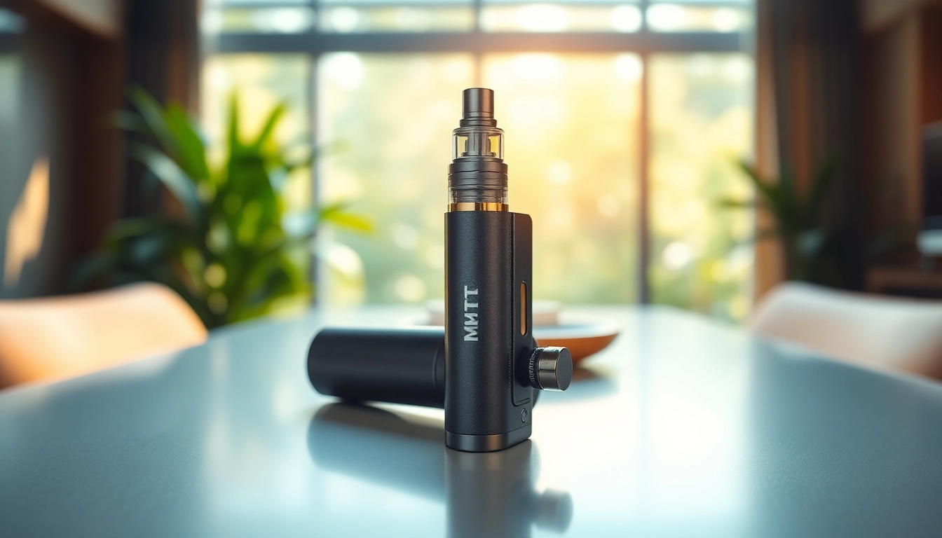Find where to buy dmt with a modern DMT vape pen showcased on a stylish table.