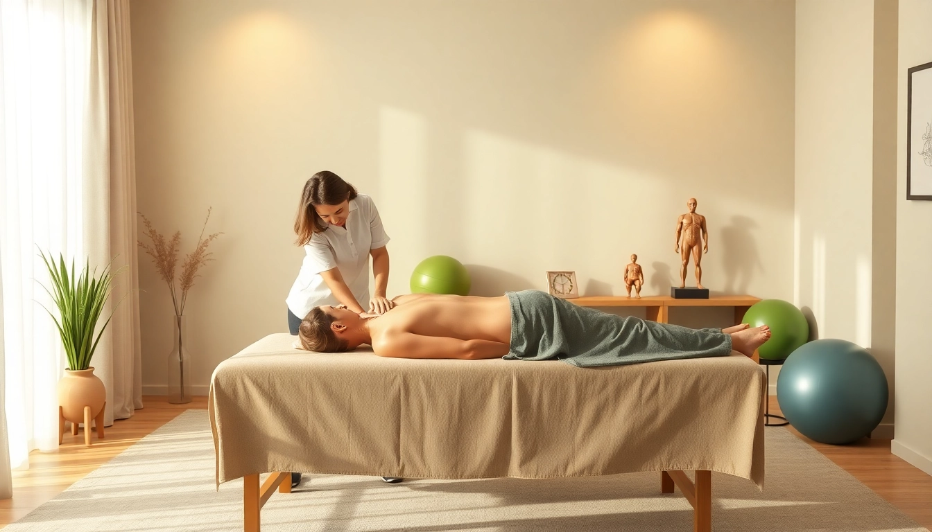 Myofascial release therapy session in a tranquil studio, focusing on posture improvement.