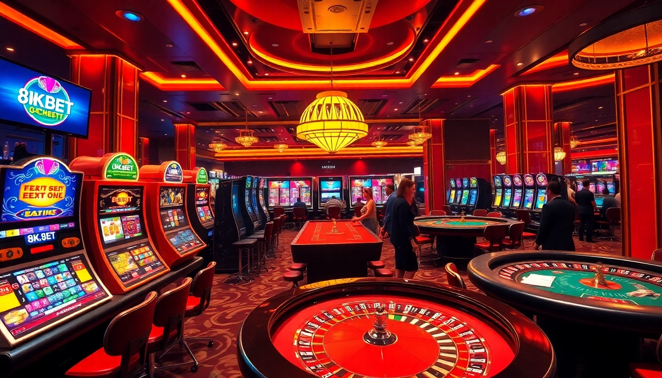 Experience thrilling gameplay at 8KBET with vibrant casino tables and immersive gaming atmosphere.