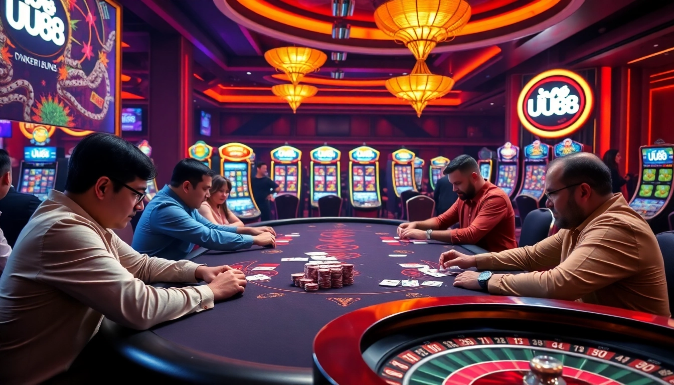 Experience the excitement of gambling at UU88 with vibrant casino tables and thrilling games.