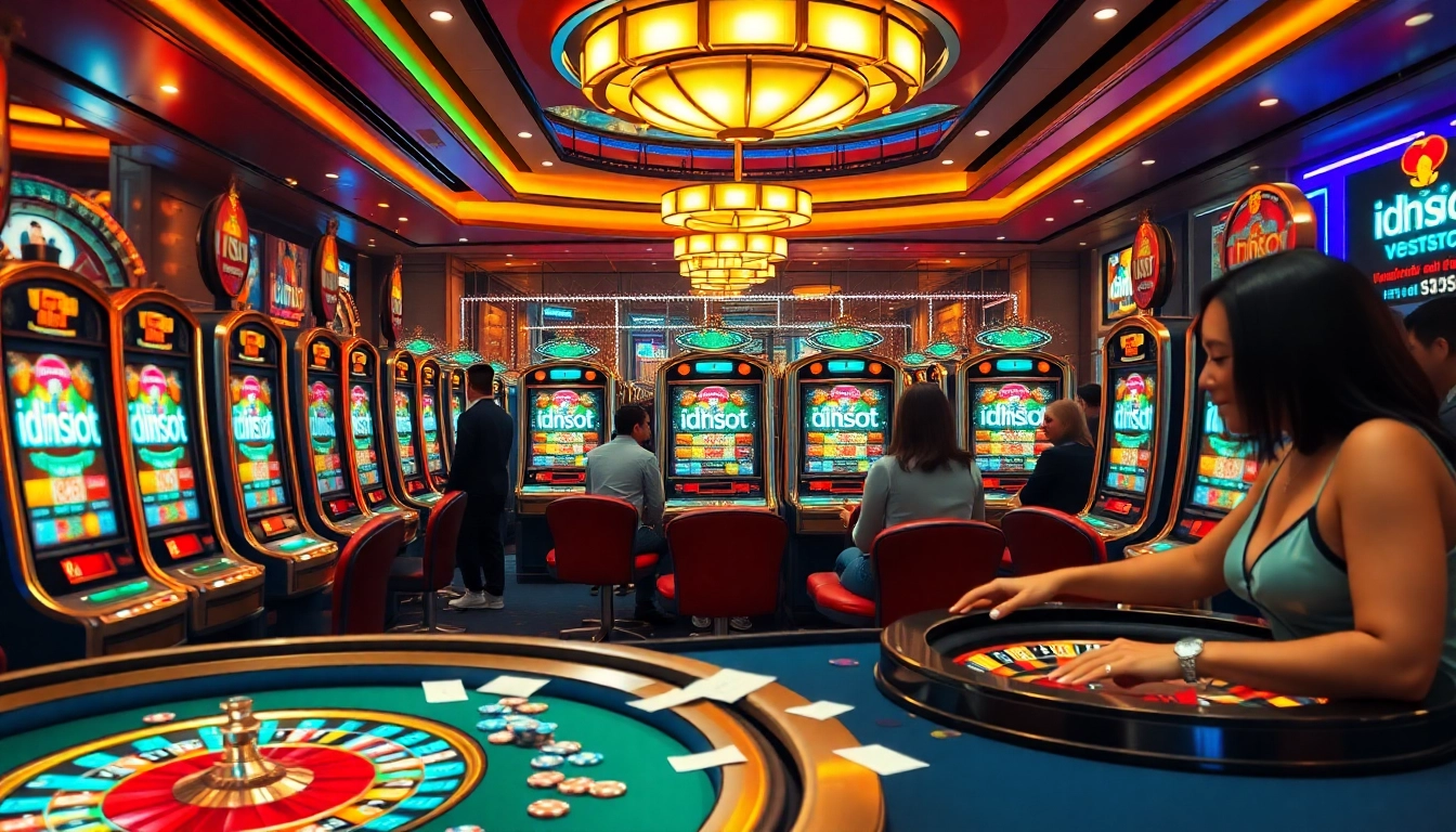Experience thrilling gaming at idnslot with diverse slot machines and vibrant casino ambiance.