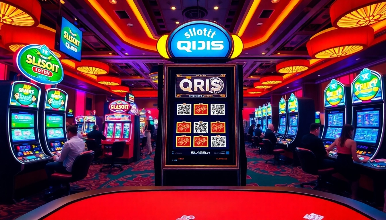 Pemandangan menarik dengan mesin Slot QRIS yang mengundang pemain untuk memutar demi kemenangan mudah.